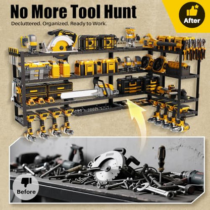 XLarge 64''W Power Tool Organizer Wall Mount, 4-Tier - size: 64''Width (XLARGE)