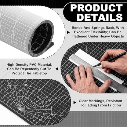 Pangda 1 Pcs 36 x 48 in Large Self Healing Cutting Mat for Sewing, Black - color: Black, size: 48"L x 36"W