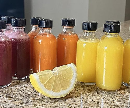 24pack 2oz Ginger Shot Bottles, Reusable Glass Shot Bottles with Caps - color: White, size: 24-pack