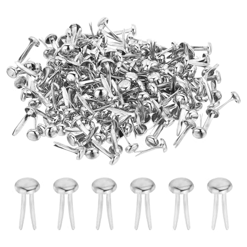PATIKIL Brads for Paper Crafts, 150 Pcs Silver Metal Paper Fasteners Round Head Mini Brads Split Pins Paper Crafting Supplies for DIY Craft Project Scraping Book, 8 mm - color: Silver, size: 8mm