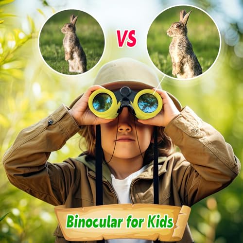 Binoculars for Kids, Kids Binoculars for 3-12 Boys Girls, Outdoor Toys - color: Yellow