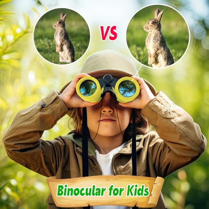 Binoculars for Kids, Kids Binoculars for 3-12 Boys Girls, Outdoor Toys - color: Yellow