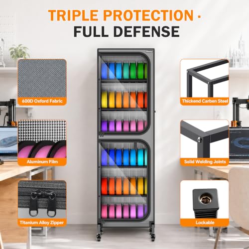 Orionix 6-Tier Heavy-Duty 3D Printer Filament Storage Holds 42 Spools 1kg - color: E-3 Tier (42rolls)