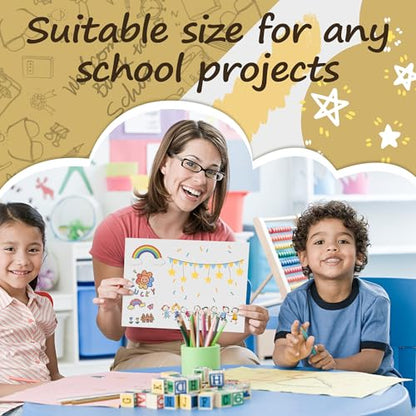 PSHVYM 12 Pcs Small Trifold Poster Board, 21.5 x 14 inch White Poster Board - color: White, size: 21.5 X 14 inch