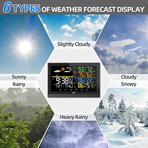 LFF Weather Station, Indoor Outdoor Weather Station Wireless with 3 Sensors