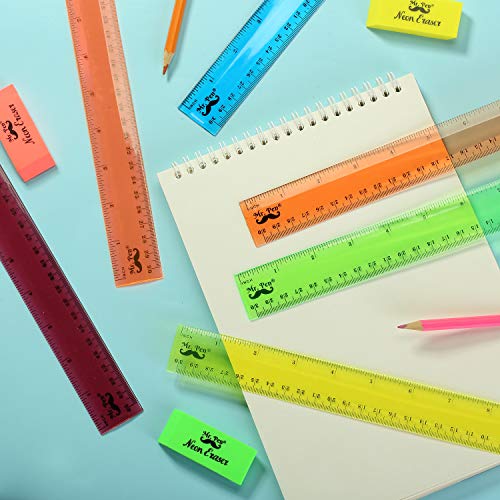 Mr. Pen- Plastic Rulers, 12 Inch, 6 Pack, Assorted Colors