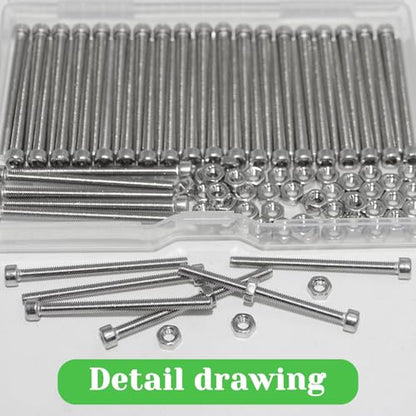 100 Pcs M3 x 40mm Socket Head Cap Screws Metric, Allen Socket Drive, 304 Stainless Steel, Full Thread, Bright Finish, Machine Thread - size: M3 x 40-100Pcs