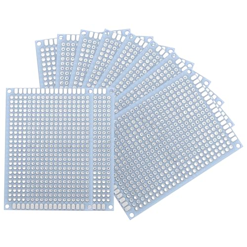 MECCANIXITY 10Pcs Solderable Breadboard, 2.76"x1.97" Double Sided Circuit Board White Tinned PCB Board Small Prototype Board for DIY Electronics Projects Apply to Soldering Projects - color: White Tinned, size: 2.76"x1.97"