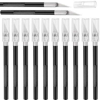 Mudder 15 Pack Exacto Knife Set, Craft Knives Hobby Knife, Black - color: Black