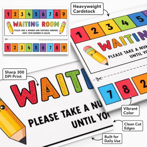 Andaz Press Rainbow Teacher Waiting Room Sign, Please Take a Number Classroom Poster for Student Management, Teacher Waiting in Line System, Behavior Management Visual Aid, 8.5x11 Thick Cardstock - color: Rainbow Teacher Waiting Room Sign