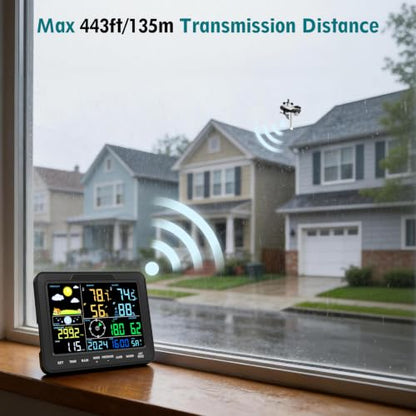 5G/2.4G WiFi Wireless Weather Station – Indoor/Outdoor with App, Temperature/Humidity, Wind Speed/Direction, Rain Gauge, Barometer, and Wunderground Compatible