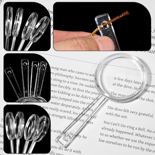 100Pcs Mini Plastic Handheld 5X Magnifying Glass Bulk for Kids