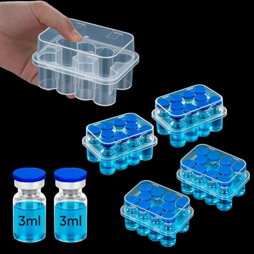 10-Slot 3ML Peptide Case for Fridge, 4PCS Vial Holder for Glass Vial - color: 3ml Peptide Case 10-slot 4-pack, size: 10slots for 3ml 4pack