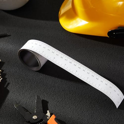 Relaxweex 1 Pcs 39.37" Flexible Magnetic Ruler Dual Scale Tape, White - color: White