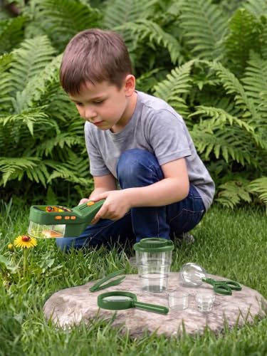 Bug Catcher for Kids with Microscope, Bug Catching Kit-Dark Green - color: Dark Green