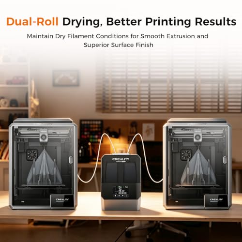 Creality 2026 New Space Pi V2 Plus Filament Dryer, 2 Rolls 3D Printer Filament Dryer Box Upgraded PTC Heating, Temp Sensor, 75°C Faster Drying for 1.75/2.85mm PLA PETG ABS TPU PP PC - size: Space PI V2 Plus