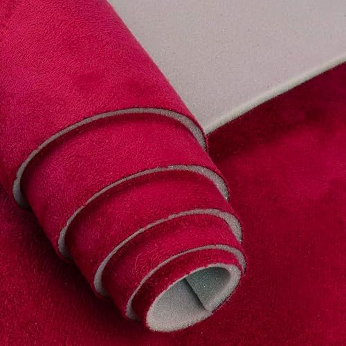 Red Suede Headliner Fabric - 96" L × 60" W Auto Head Liners, Fabric Tube Packaging with Foam Backing for Cars, Trucks, SUVs, RVs, Boats - Home Repair/DIY Headliner Material - color: Red, size: 96"L×60"W