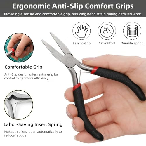 ZAVOOS 8 Pack Mini Pliers Set, Jewelry Making Tools Kit with Pouch