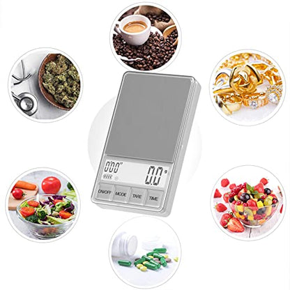 WEIGHTMAN Small Coffee Scale with Timer, 1000g x 0.1g, Mini Espresso Scale - color: Silver