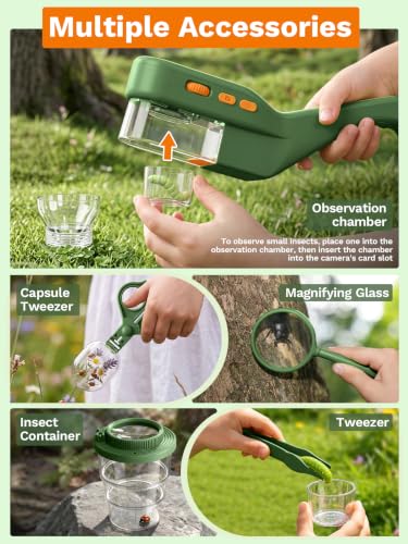 Bug Catcher for Kids with Microscope, Bug Catching Kit-Dark Green - color: Dark Green