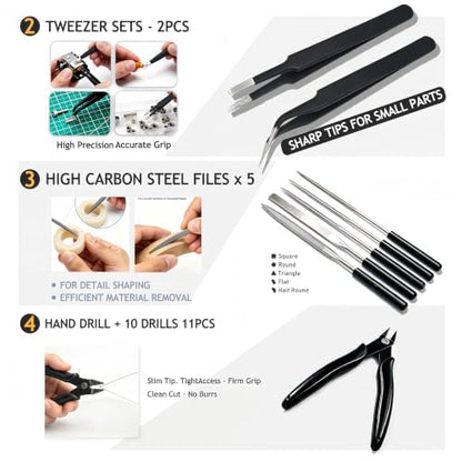 3D Printer Tool Kit Essential 3D Printer Tools for Removing, Smoothing, Finishing, Cleaning, Deburring, Craving, Measuring, Drilling 3D Printer Accessories for Bambu Lab, Ender3-Finishing - color: All in 1