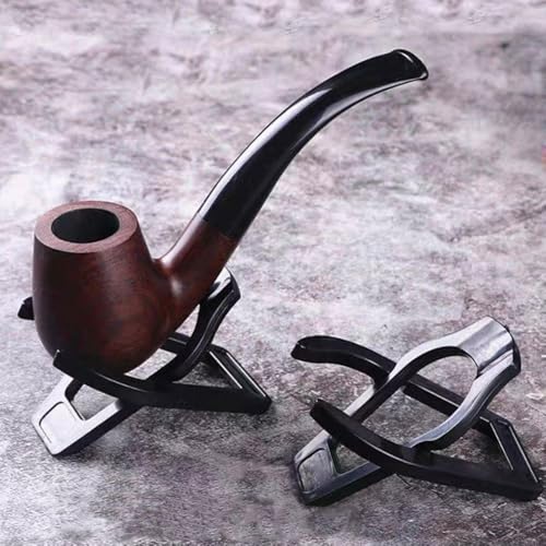 Foldable Pipe Stand 4 Pack – Black Plastic Tobacco Pipe Holder Rack, Lightweight & Portable Pipe Rest for Display or Storage - color: Black