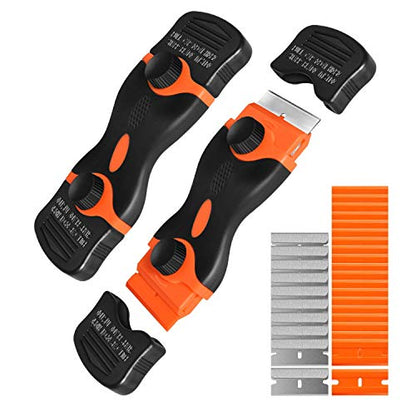 Razor Blade Scraper, 2 Pack Double Edge Razor Scraper Remover Tool - color: Orange