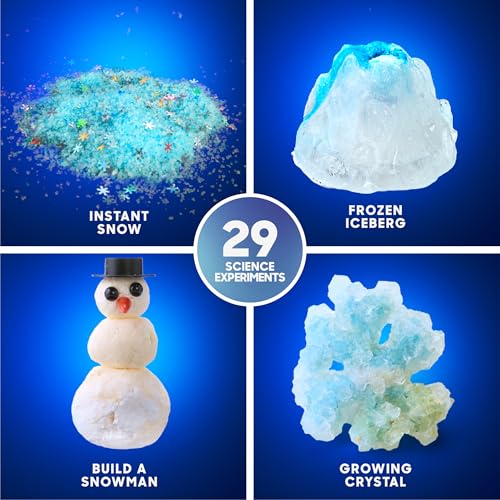 Discovery Frozen Earth Science Kit for Kids| 29 Science Experiments| Grow Crystals, Instant Snow, Snowflake Slime, Frozen Volcano| STEM Chemistry Activity Set| Educational Learning Toy| Gift Ages 8+