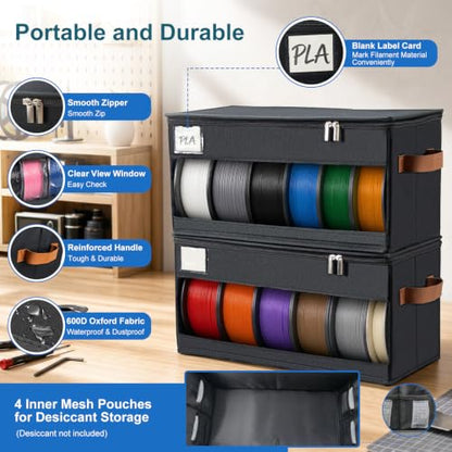 3D Printer Filament Storage Box, 2 Pack