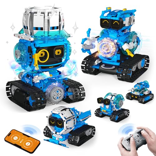 Opmind 5-in-1 STEM RC Robot Building kit, 494Pcs App Coding, Boys Age 8-13 - size: 494 Pieces