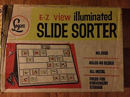 Logan 1055 E-Z View Flat Folding Slide Sorter for 40 Slides 12 x 16in. 750485