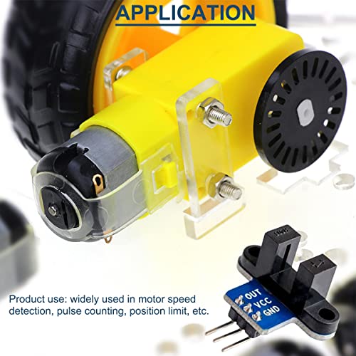 5PCS IR Infrared Slotted Optical Optocoupler Speed Measuring Sensor Module 3.3-5V for Arduino Also for Smart Robot Car Speed Measurement with Dupont Wire