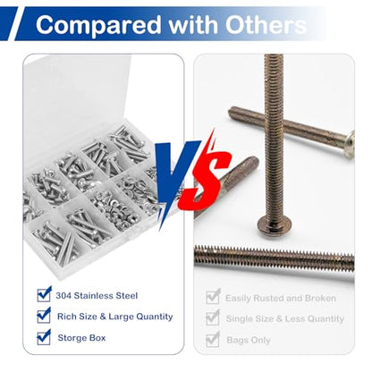 430Pcs M4 Button Head Socket Cap Screws Assortment Kit with Nuts Washers - size: M4 Screws Kit
