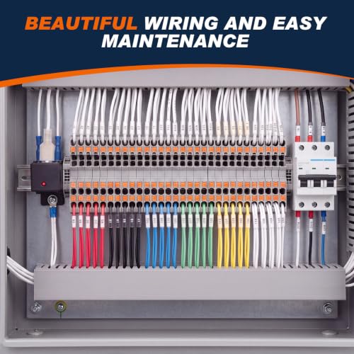 Din Rail Terminal Block,ZPT2.5-Twin,Push-in,Gray,56 Pcs - color: Gray, size: ZPT2.5-TWIN,Push-in
