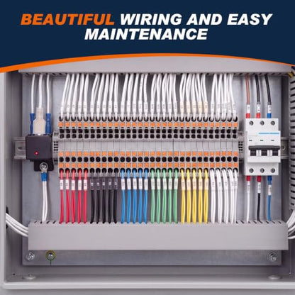 Din Rail Terminal Block,ZPT2.5-Twin,Push-in,Gray,56 Pcs - color: Gray, size: ZPT2.5-TWIN,Push-in