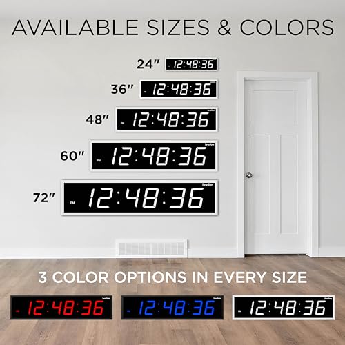Ivation Oversized Digital Wall Clock with Large LED Display & Timer, 60" - color: White, size: 60" Inch