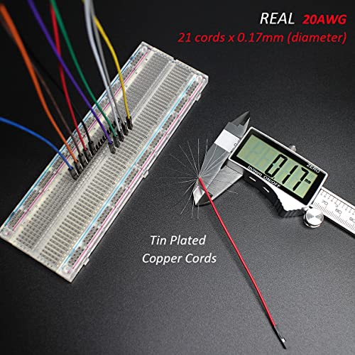 Breadboard Jumper Wires 20AWG, Bestlus Exclusives Jumper Cables Wires 10CM F/F 10 Colors Pack of 120 Square Head 0.1'' (4'', F/F) - color: Female-Female, 10CM, size: 10CM / 4''