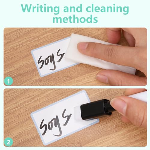 Dry Erase Sticker Labels 60Pcs Reusable Dry Erase Notes Storage Bins Labels