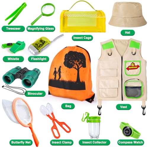 Kids Explorer Kit, Bug Catcher Kit, 13 Pcs Kids Outdoor Exploration Set - color: Multicolored
