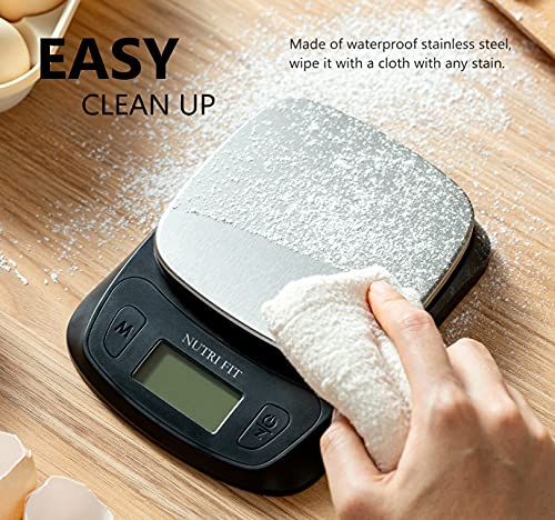NUTRI FIT Kitchen Scales Digital Food Scale Cooking in Grams & Ounces Black - color: Black