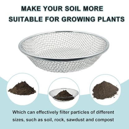 3PCS Soil Sifter for Gardening, Rock Sifter for 5 Gallon Bucket,Compost Sifter Dirt Sifter,Captures Dirt Rocks Sawdust - color: 3PCS (1/4in, 1/8in, 3/8in)