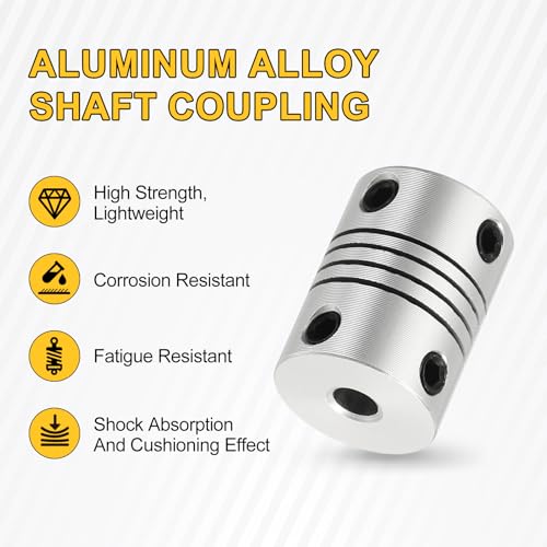 uxcell 4Pcs Flexible Couplings 3.17mm to 4mm Aluminum Alloy Joint Connector - size: 3.17mm to 4mm, style: D15 x L20mm