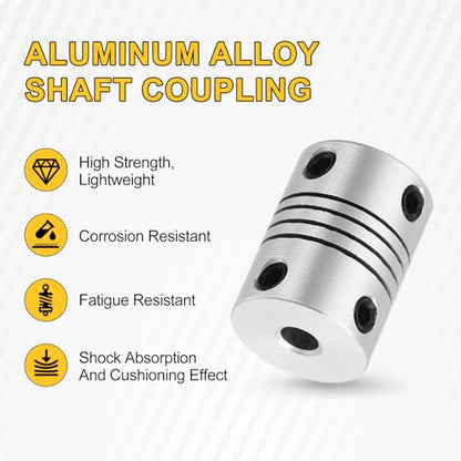 uxcell 4Pcs Flexible Couplings 3.17mm to 4mm Aluminum Alloy Joint Connector - size: 3.17mm to 4mm, style: D15 x L20mm