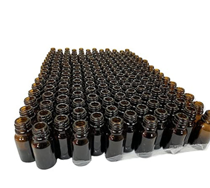 Amber Glass Bottles 10ml | Euro Dropper Caps - Essential Oil 192 Pack Set - size: 10ml Pack of 192
