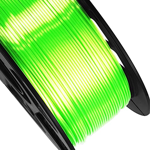 Shiny Silk Bright Lime Green PLA 3D Printing Material, 1kg 2.2lbs 1.75mm 3D Plastic Material, Widely Support for FDM 3D Printer, Easy to Print with Extra Sample by BBLIFE - color: Lime Green