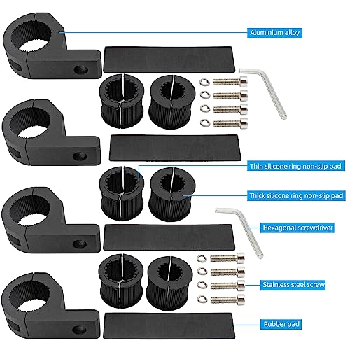 Motorcycle Aluminum Mounting Bracket Kit Tube Clamp 4Pcs 0.75" 1" 1.25" Bullbar Roof Rack Roll Cage Horizontal Bar Clamp Mounting Kit fit for Trucks Car ATV Motorcycle Truck - size: Mini 4PCS
