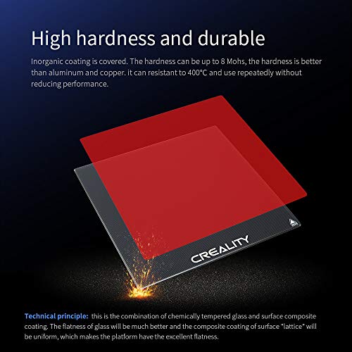 Official Creality Platform Tempered CR-X Glass Bed with 4 Binder Clips, Removal Tool, 310x320x4mm, CR-10S Pro V2 / CR-10S Pro/CR-10S / Ender 3 Max 3D Printer Upgraded Build Plate Printing Surface - size: 310x320x4mm (CR-10S)