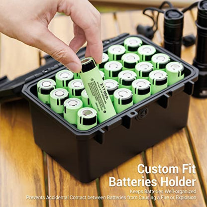 KIWIFOTOS 24 Slots 21700/20700 Battery Storage Case IP67 Waterproof - color: 24 Slots 21700 Battery Case