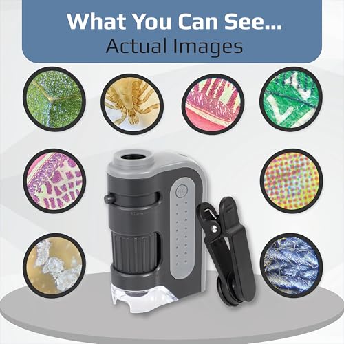 Carson MicroBrite Pro Kit with Pocket Microscope & Smartphone Adapter Clip