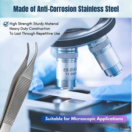 ADSON Forceps Tissue 1X2 Teeth ADSON Brown Forceps ADSON Dressing Forceps 4.75" Comes with Wide Handle Ridged Grip, Stainless Steel (Adson Dressing - CRV) - color: Adson Dressing - Crv